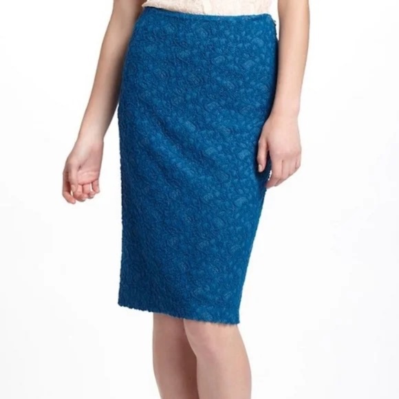 |•ANTHRPOLOGIE•| Moulinette Soeurs Lapis Laced Pencil Skirt - Picture 1 of 12